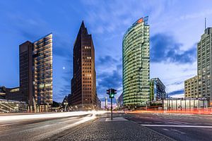 Berlin Potsdamer Platz Skyline zur blauen Stunde