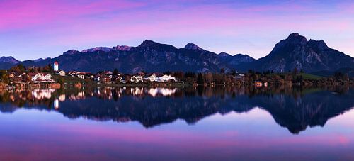 Hopferau - village at the Hopfensee with alpine panorama