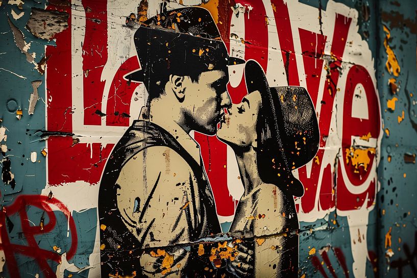Verflochtene Liebe vor einer städtischen Kulisse von Art & Soul Creations