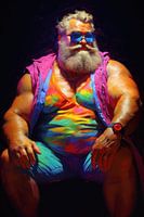 Homme costaud en tenue de pride