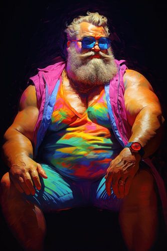 Sterke man in Pride-outfit