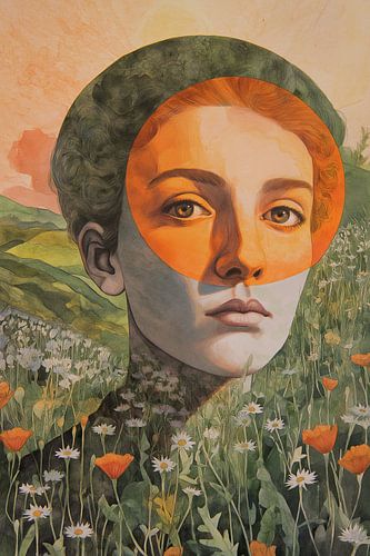 Sun lady in the fields