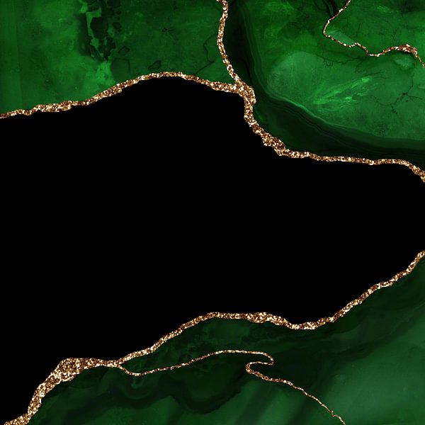 Green &amp; Gold Agate Texture 04 von Aloke Design