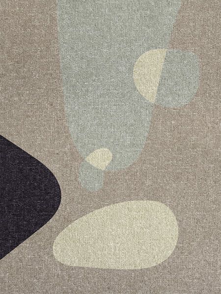 Cailloux abstraits 8. Formes organiques modernes abstraites et minimalistes dans des teintes terreus par Dina Dankers