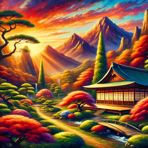 Japanse tuin fantasie van Tatjana Korneeva