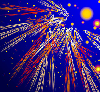 Orange, blue rush of color.
