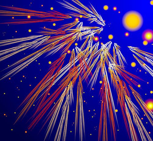 Orange, blue rush of color.