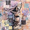 Mixed media vrouw met rok van Emiel de Lange