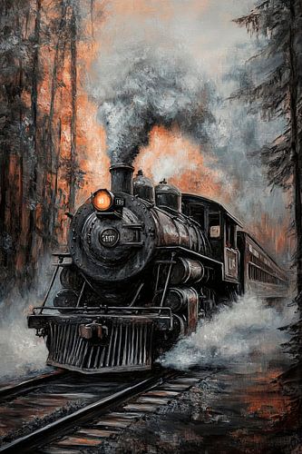 Stoomtrein in het bos