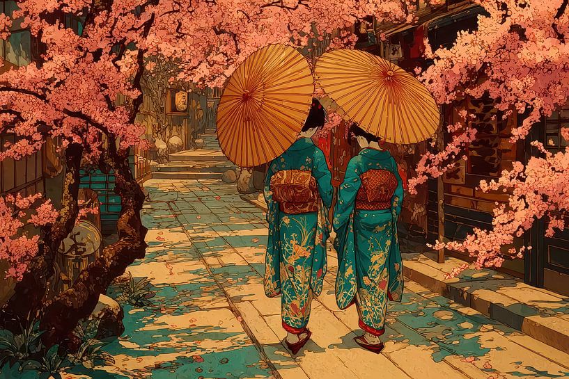 picturesque Japanese art Geisha by Egon Zitter