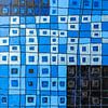 Industrieel Abstract Raster: In Blauw-tinten en Zwart van STUDIO ARTSY