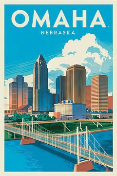 Omaha, Nebraska Vintage Reisposter van Poster Art Shop