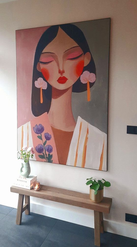 Kleurrijk, modern en abstract portret  van Carla Van Iersel 