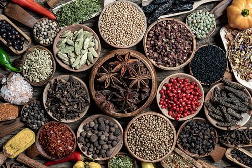 Selectie van exotische specerijen uit de hele wereld I