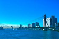 Rotterdam - Willemsbrug en omgeving - in blauw/grijs tinten van Ineke Duijzer thumbnail