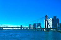 Rotterdam - Willemsbrug en omgeving - in blauw/grijs tinten by Ineke Duijzer thumbnail
