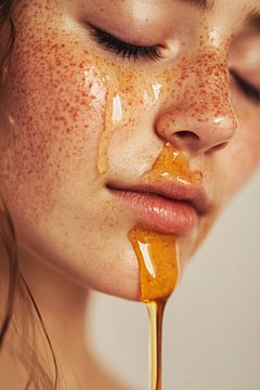Facial care with honey mask by Poster Art Shop