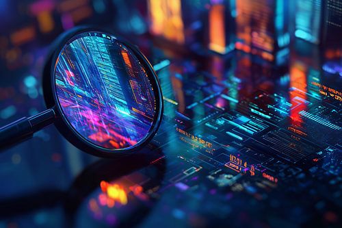 Conceptueel panorama van een skyline van een stad