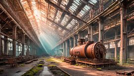 Verloren plaatsen fabriek met machines