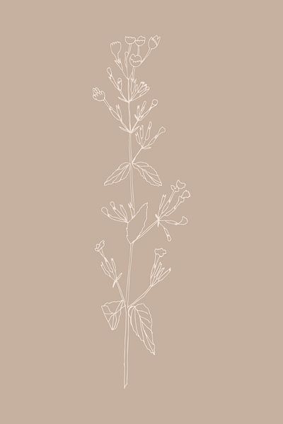 Boho botanical wildflower in beige no.7 by Dina Dankers