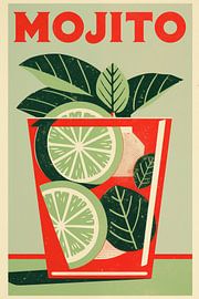 Vintage Mojito mit Minze und Limette