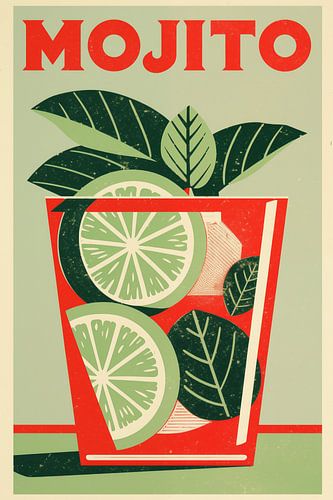Vintage Mojito mit Minze und Limette von Frank Daske | Foto & Design