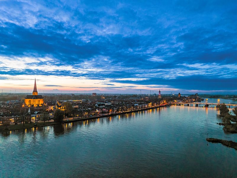Kampen on the banks of the river IJssel during sunset by Sjoerd van der Wal Photography