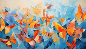 Panorama abstrait de papillons sur TheXclusive Art