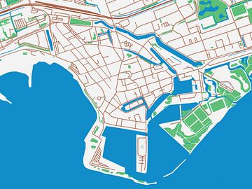 Kaart van Hoorn Centrum in de stijl Urban Ivory van Map Art Studio