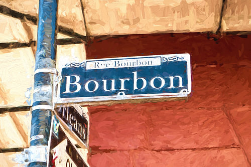 Panneau indiquant le nom de la rue « Bourbon Street » à La Nouvelle-Orléans 