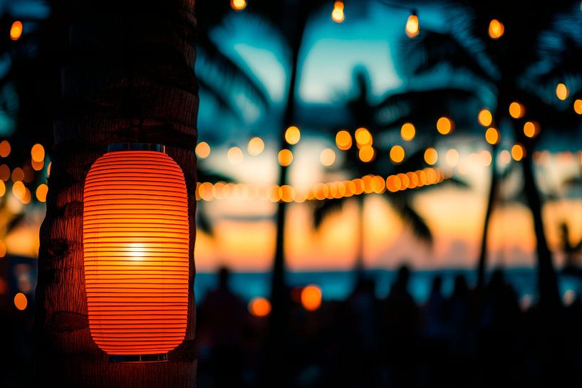Romantische Abendstimmung am Strand von Poster Art Shop