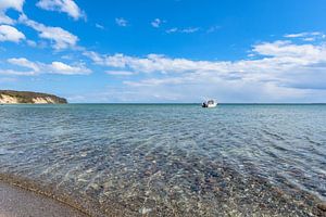 Motorboot am Südstrand in Göhren auf Rügen