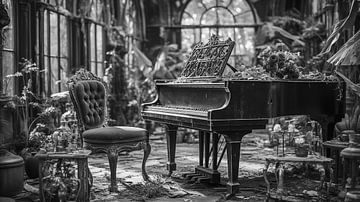 Le piano dans un lieu abandonné sur Animaflora PicsStock