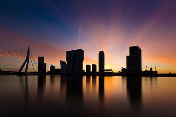 Zonsopkomst in Rotterdam van Jeroen Bukman