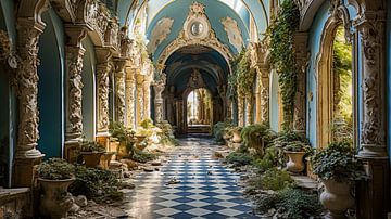 Hall in an Old Abandoned Villa by Animaflora PicsStock