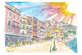 Villefranche-sur-mer picturesque harbor scene in Alpes Maritime by Markus Bleichner
