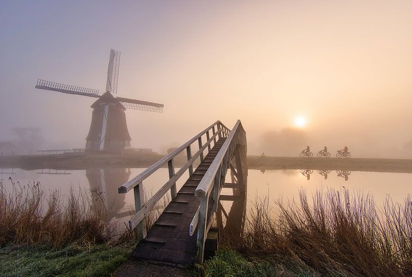 3 scholieren in de mist van peterheinspictures