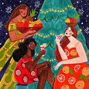 Feestelijke kerst fruit vrouwen van Caroline Bonne Müller thumbnail