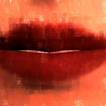 Lèvres rouges abstraites sur Maurice Dawson