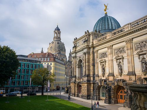 Dresden - Uitzicht vanaf Brühl's Terras naar de Frauenkirche