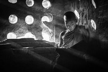 Young monk in the temples of Bagan by Roland Brack