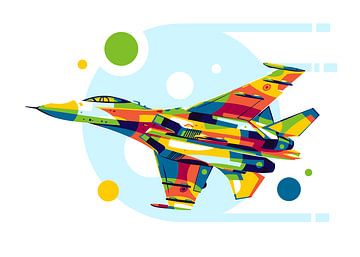 SU-27 in Pop Art Illustratie van Lintang Wicaksono