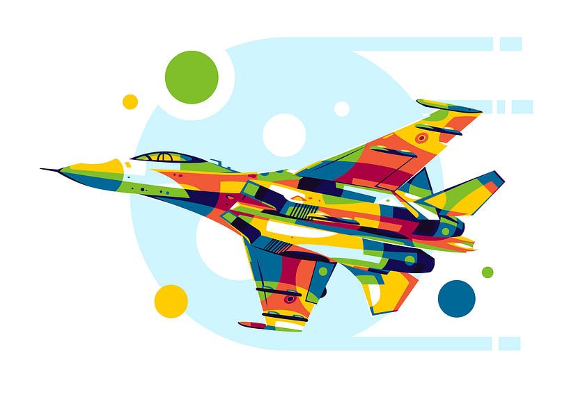 SU-27 in Pop Art Illustration by Lintang Wicaksono