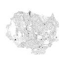 Waterkaart van Twente in Zwart-Wit van Maps Are Art thumbnail