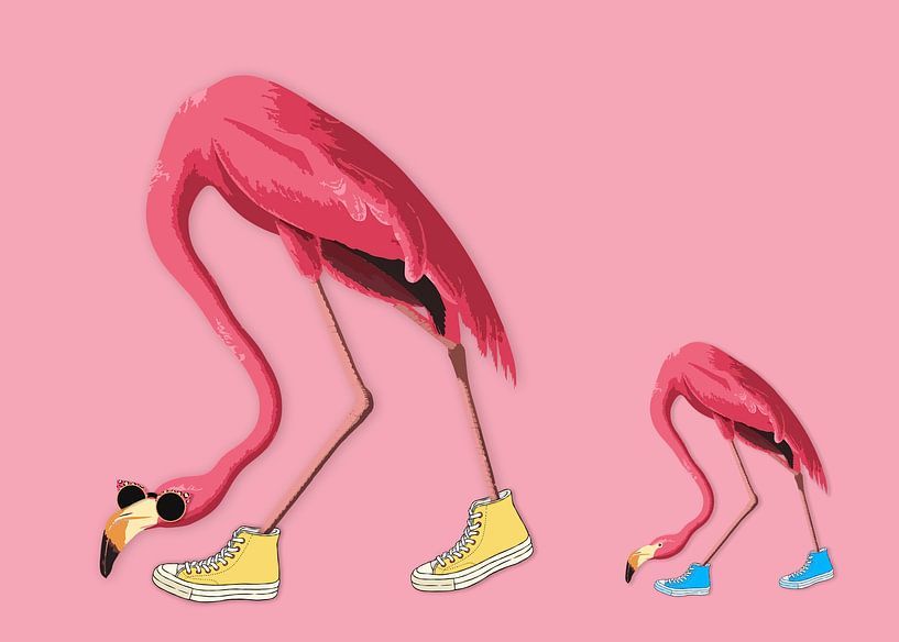 American Flamingo's snooping around van Moonheart Artworks
