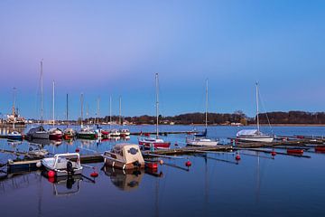 View to the city port in Rostock, Germany van Rico Ködder