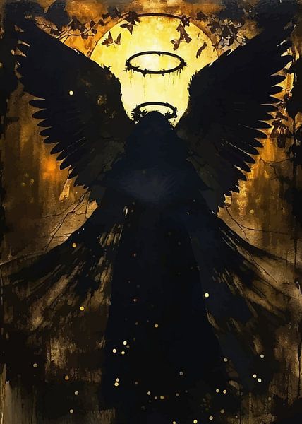 Weiblicher dunkler Engel Silhouette von MIROKKU
