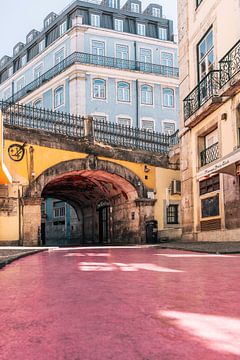 Rosa Straße in Lissabon von Sharon de Groot