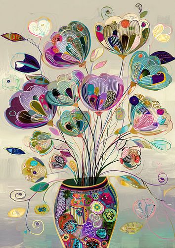 Blumenvase | Bunte Vase der Freude