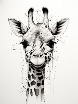 Playful Gaze: The Curious Giraffe by Eva Lee